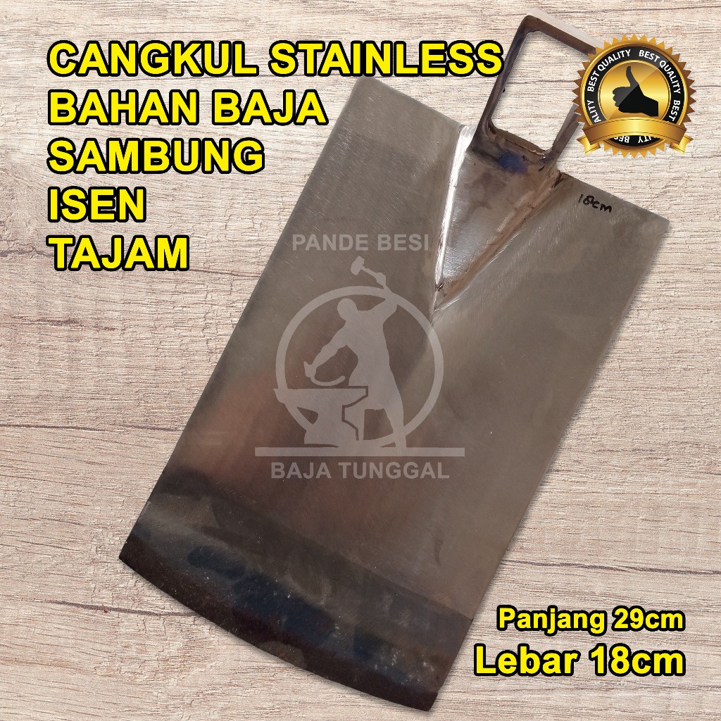 Cangkul Stainless Super Ukuran 18cm - Pacul Bahan Baja Sambung Isen Anti Karat Premium Quality