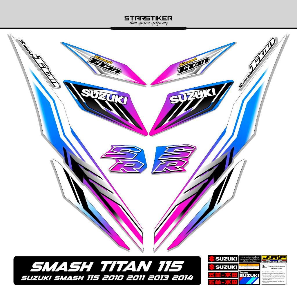 Striping Smash Titan 115 Mtf 19 Suzuki 2010 2011 2012 2013 2014 Stiker Sticker Lis Les Variasi StrX