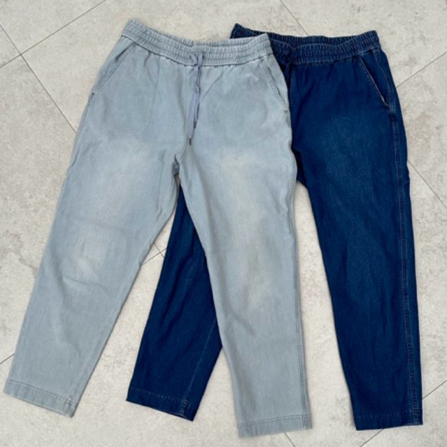JEANS UNIQLO TAPERED JERSEY DENIM MUDA PRELOV
