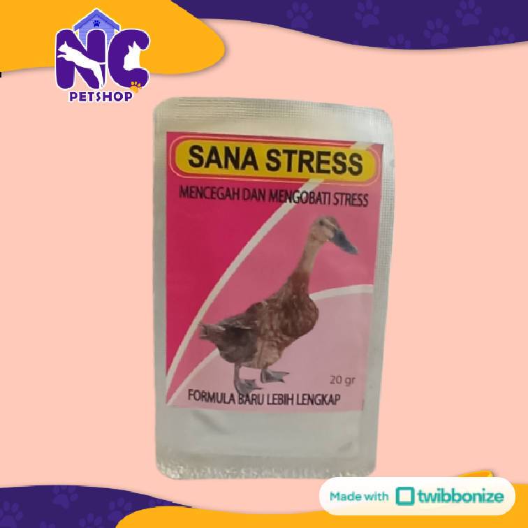 SANA STRESS 20GR - Obat untuk mencegah dan mengobati stress pada bebek
