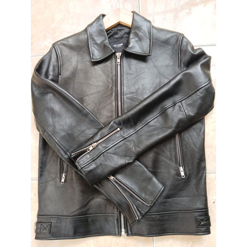 JAKET KULIT ASLI PRIA/JAKET KULIT TEBAL IMPOR 206 HOMME SECOND