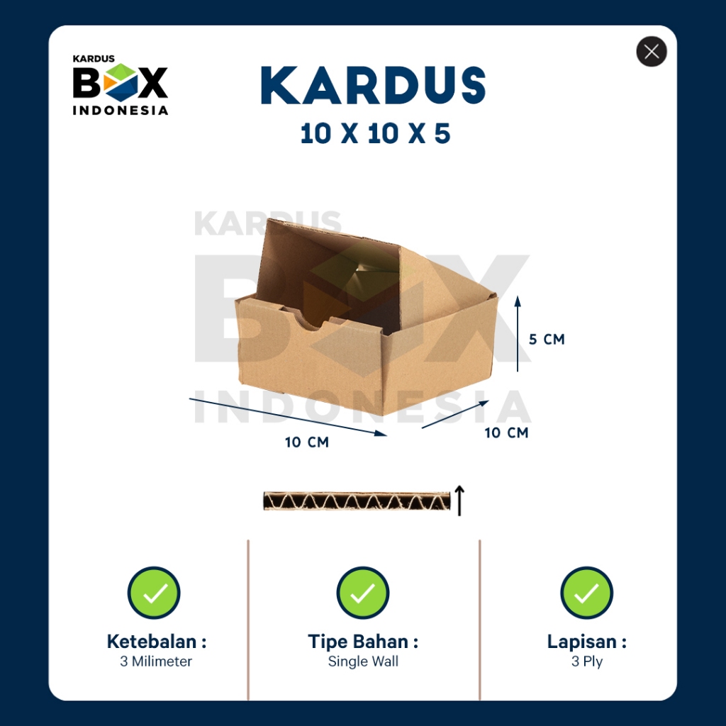 

Kardus Box Die Cut 10x10x5 CM Kotak Packing Kue Makanan Hampers Polos