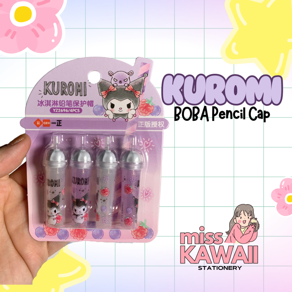

Pencil Cap BOBA KUROMI isi 4/ Tutup Pensil/ Dekorasi Pensil IIGEN YZ2696