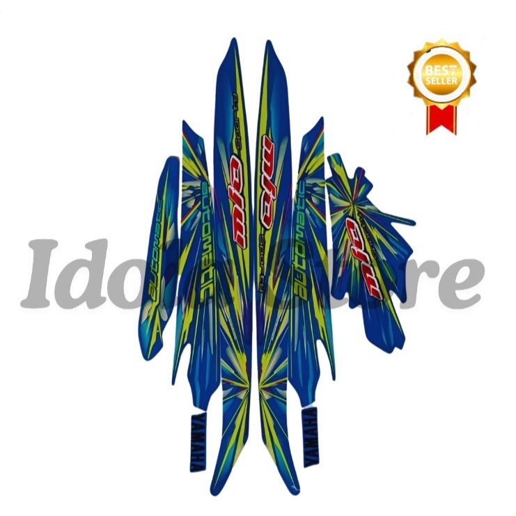 List Body Motor Stiker Sticker Striping Ori Mio Sporty 2008 Hitam Biru Terlaris Termurah Terbaik