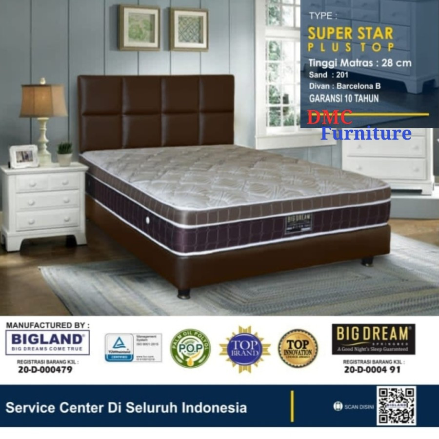 Kasur Springbed 160x200 Bigland Superstar Plustop Bandung