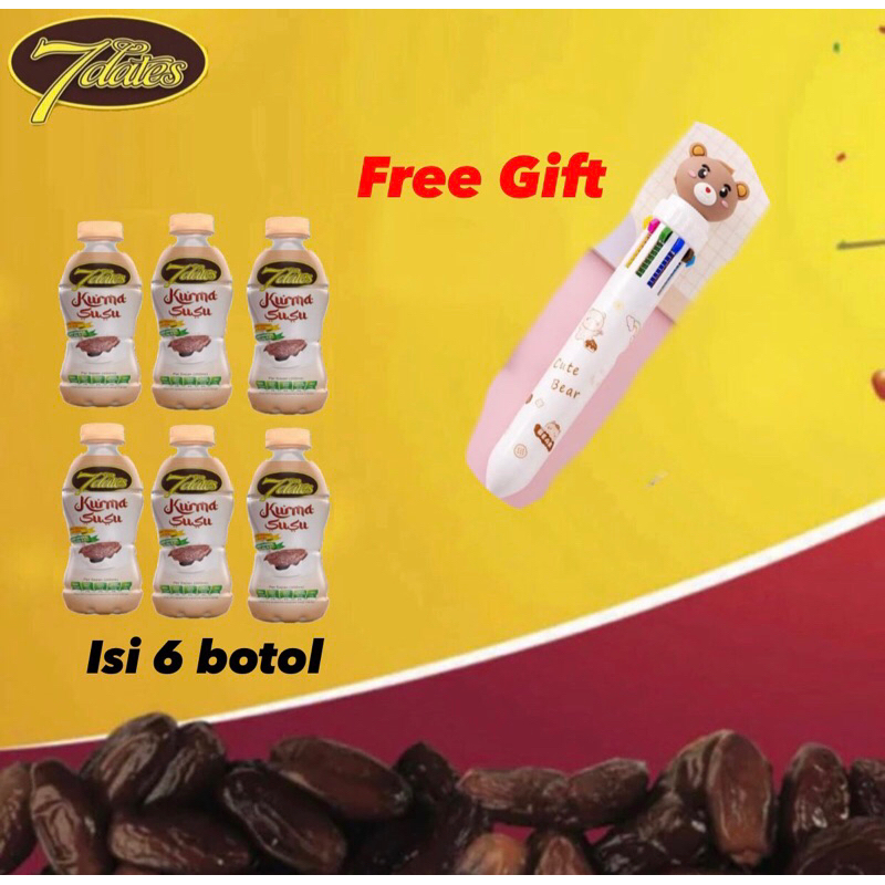 

PROMO!! Susu kurma 7dates - gratis pulpen berwarna anak-anak cantik disetiap pembelian 6 botol