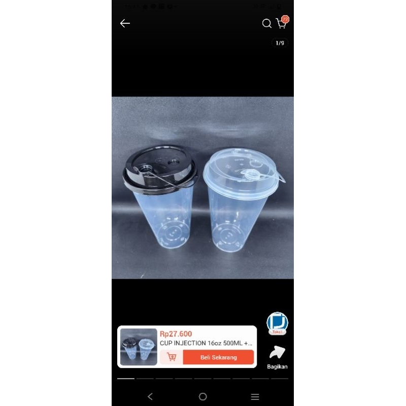 cup injection 500ml +tutup