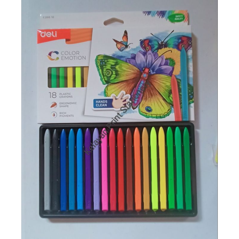 

(1 pcs) CRAYON PLASTIK DELI 18 WARNA (TIDAK KOTOR DITANGAN)