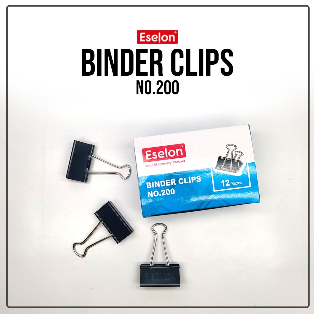 

[ 1 KOTAK ] Binder Clip / Klip / Penjepit Kertas Eselon 200 isi 12 Pcs