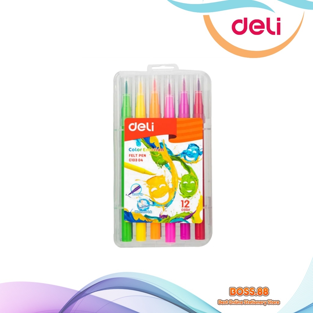 

SPIDOL FELT PEN DELI 12 WARNA EC-10304 (1 SET)