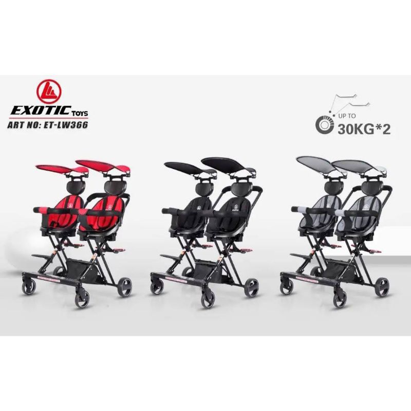 Magic Stroller Exotic Twin LW-366 Stroller Bayi Kembar Baby Stroller Twin Stroller Trike Kereta Doro