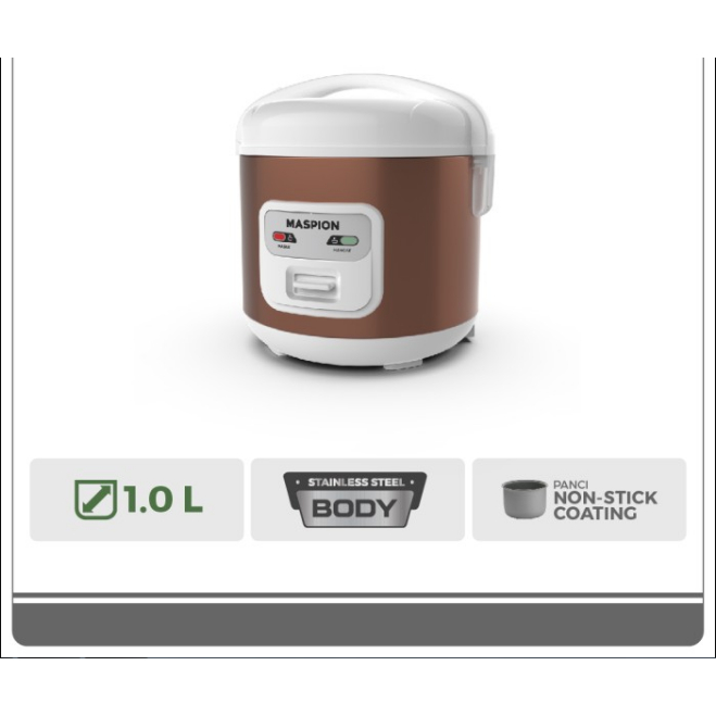MASPION RICE COOKER 1 LITER MRJ-1003BS/MRJ 1003 BS MAGIC COM ANTI LENGKET