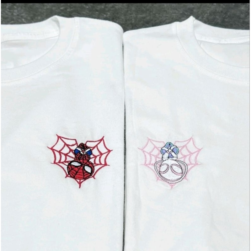 Kaos Couple Spiderman Miles & Gwen Stacy Putih Baju Kaos Distro Premium