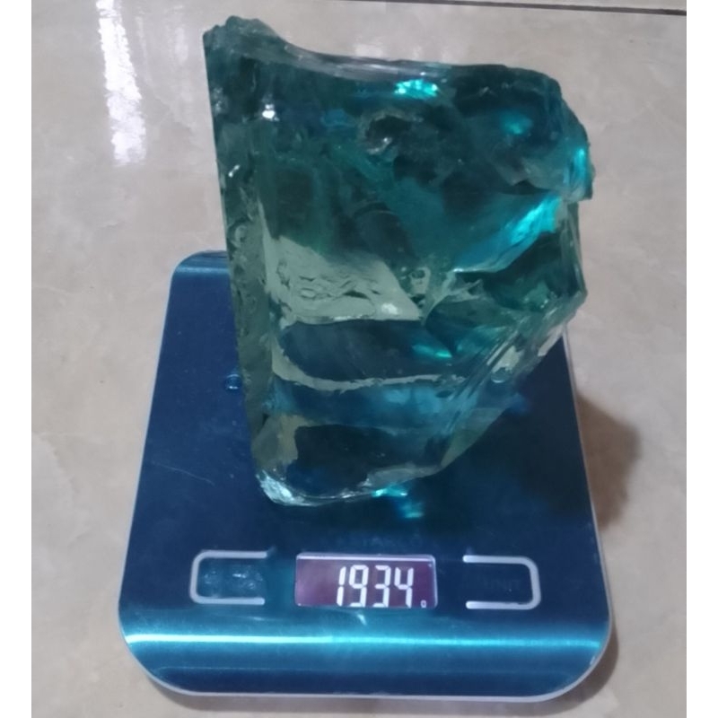 Batu Obsidian Bongkahan Biru Laut