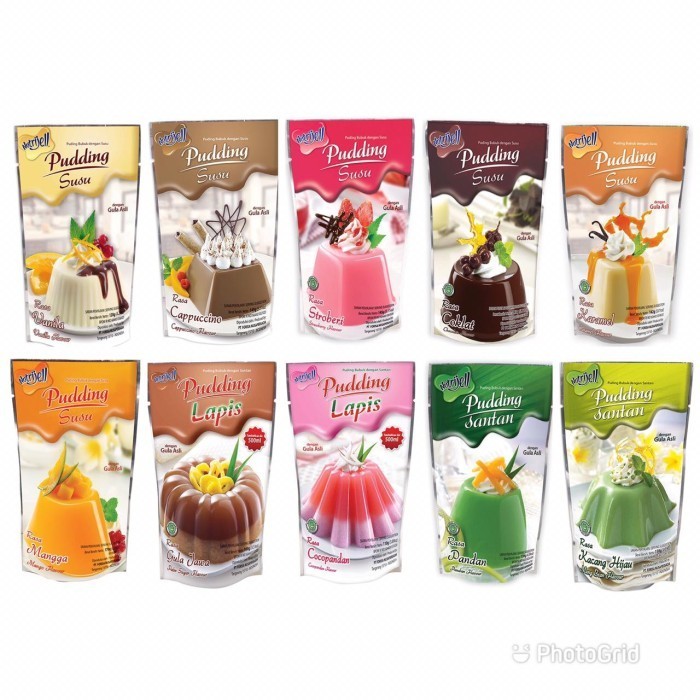 

Nutrijell Pudding Susu Instan Puding Bubuk Susu Aneka Rasa 110gr