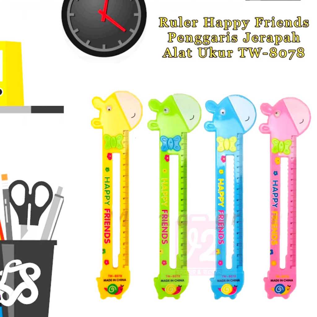

V2_Ruler Jerapah / Penggaris Anak-Anak / Happy Friend / Garisan murah