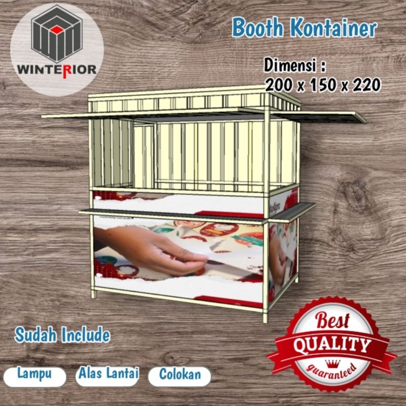 Booth Kontainer / Booth 200x150x210 / Container Galvalum / Hollow/ Gerobak Kontainer/ Gerobak portab