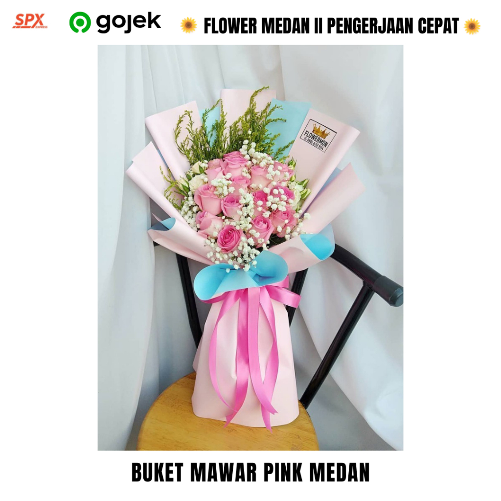 Bunga Valentine Medan Mawar Asli Murah 20 Tangkai Mawar Pink