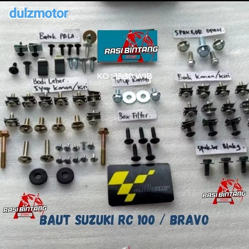 Baut full set body suzuki RC100 / Baud lengkap bodi suzuki RC100