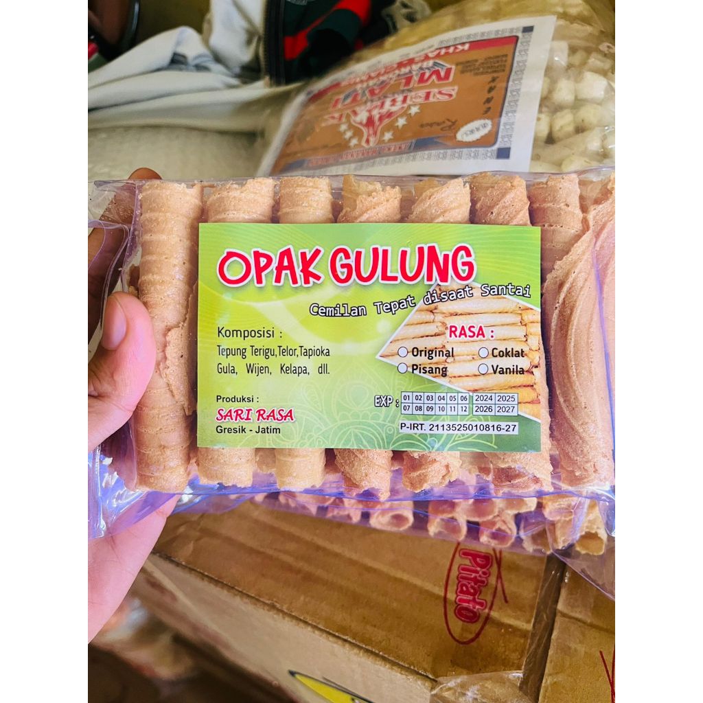 

(3 PCS) OPAK GULUNG SARI RASA MANIS DAN RENYAH / CAMILAN / SNACK / JAJAN