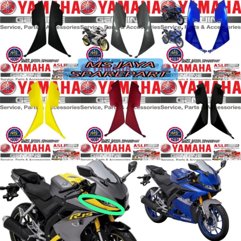 PANEL GARNIS COVER KECIL SAMPING LAMPU DEPAN R15 VVA V3 KANAN KIRI ASLI ORIGINAL YAMAHA BK6-F172G-00