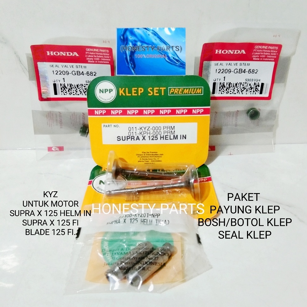 Klep set/Payung+Bosh/Botol+Seal klep,SUPRA X 125 fi,HELM IN,BLADE 125 FI,(KYZ)di jamin 100% ori/asli