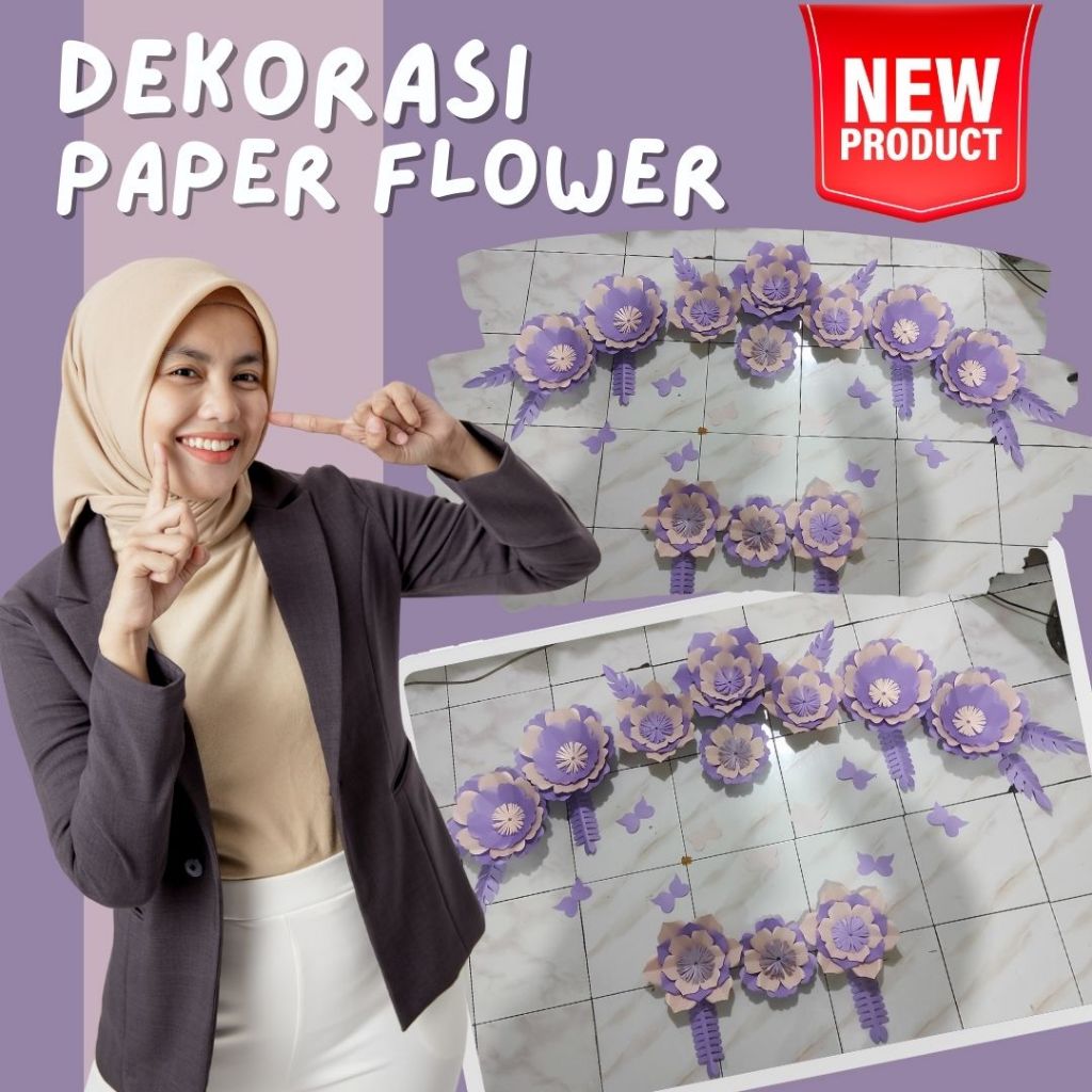 ready paper flower dekorasi tunangan bunga kertas backdrop lamaran karangan bunga papan pernikahan