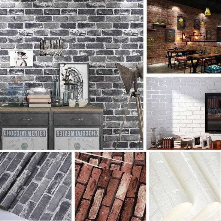 Wallpaper dinding motif bata hitam putih Stiker dapur kamar mandi anti air