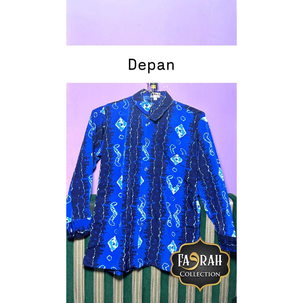 SASIRANGAN TISU GATAS BIRU / BAJU SERAGAM SEKOLAH ,  LENGAN PENDEK DAN LENGAN PANJANG {BAHAN  BSWY} 