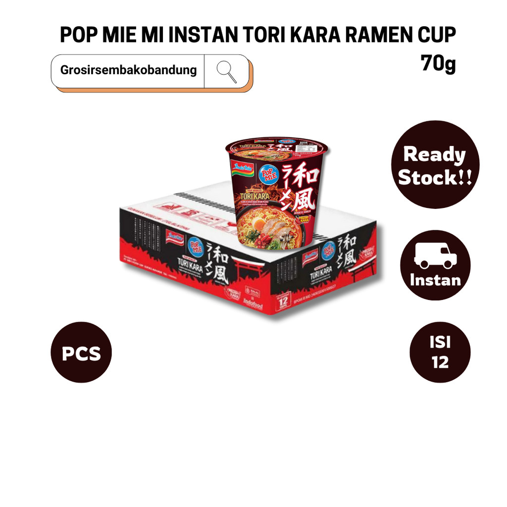 

POP MIE MI INSTAN TORI KARA RAMEN CUP 70g - 1 Dus - Kota Bandung