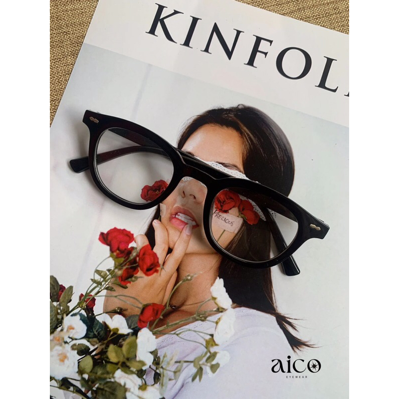 AICO - KACAMATA FASHION BULAT KECIL BK (BLACK) - KACAMATA WANITA PRIA HITS KEKINIAN TERMURAH