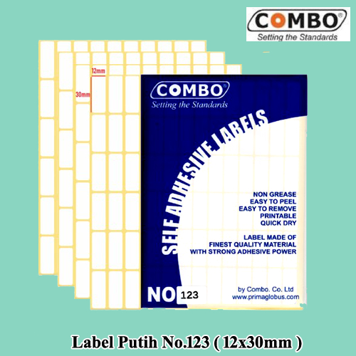 

Stiker Label No.123 12x30mm / Self Adhesive Labels 123 / Label Stickers
