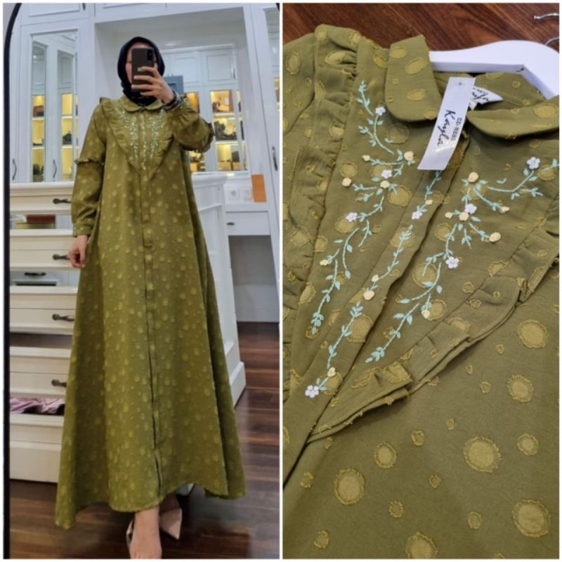 baju muslim gamis wanita model terbaru gamis kekinian gamis ednes by kayla