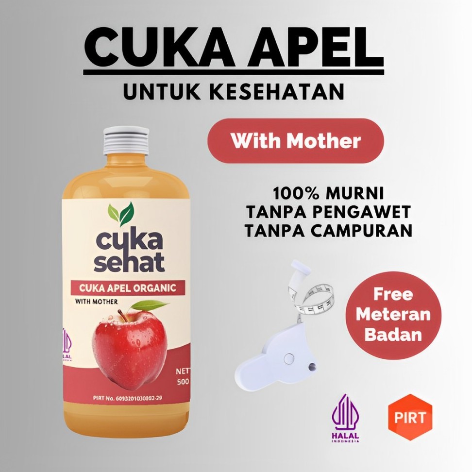 

CUKA APEL ORIGINAL ORGANIK 500ML APPLE CIDER VINEGAR WITH MOTHER FREE METERAN BADAN