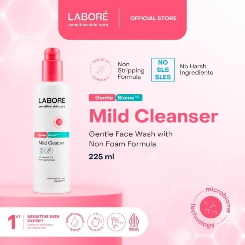 LABORÉ Gentle Biome Mild Cleanser 225mL 225 mL 100mL | Facial / Face Wash | LABORE