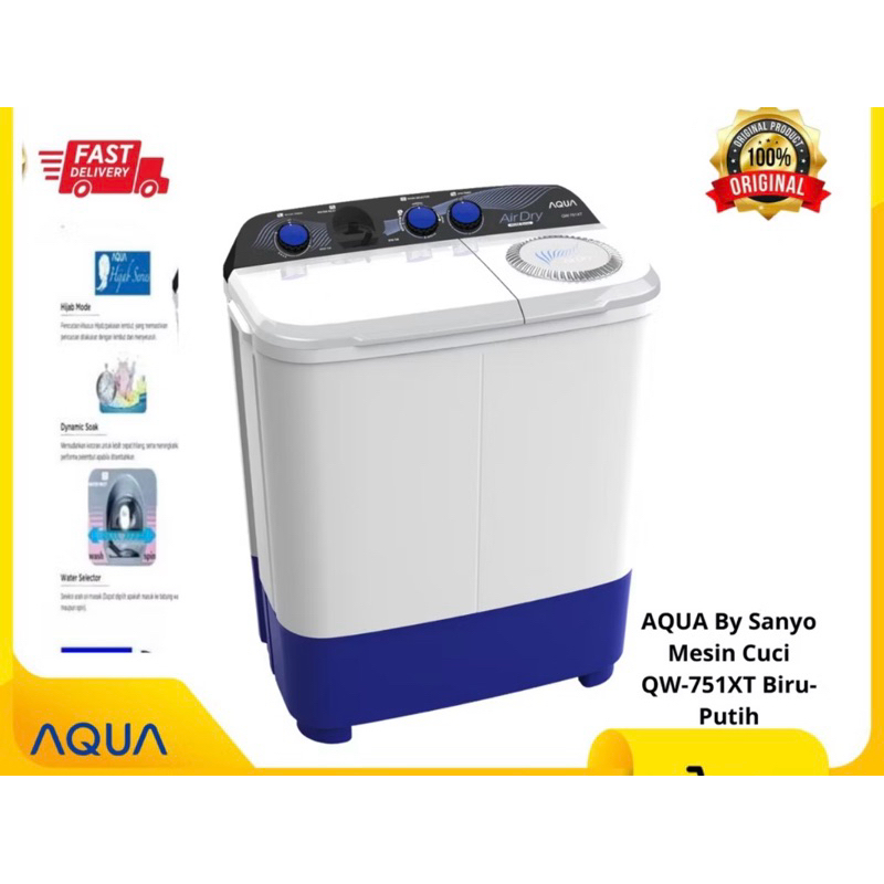 Mesin cuci AQUA QW-751XT .guys ini barang baru blm di pakai sama sekali.pasaran masih 1,3 aku jual m