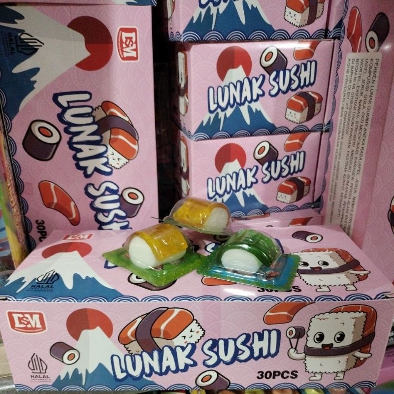 

PERMEN LUNAK SUSHI R. mix 1 BOX 30 pcs