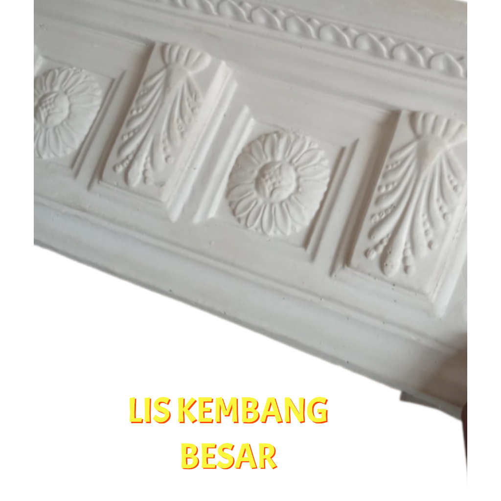 Lis List Gypsum Gipsum Motif Bali Kembang Besar lebar 23cm