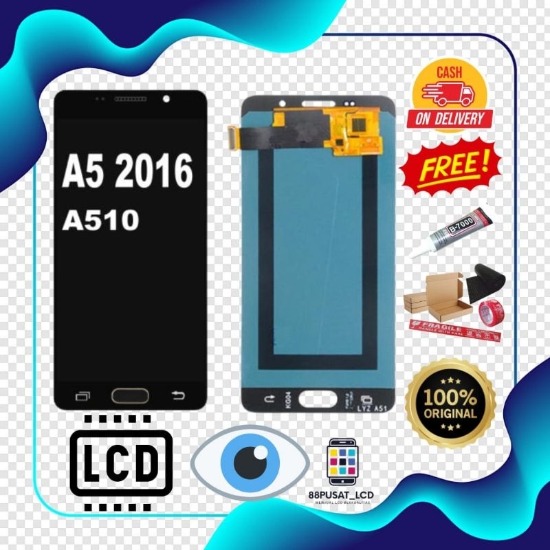 LCD FULLSET OLED SAMSUNG A5 2016 / A510 ORIGINAL TOUCHSCREEN LCD