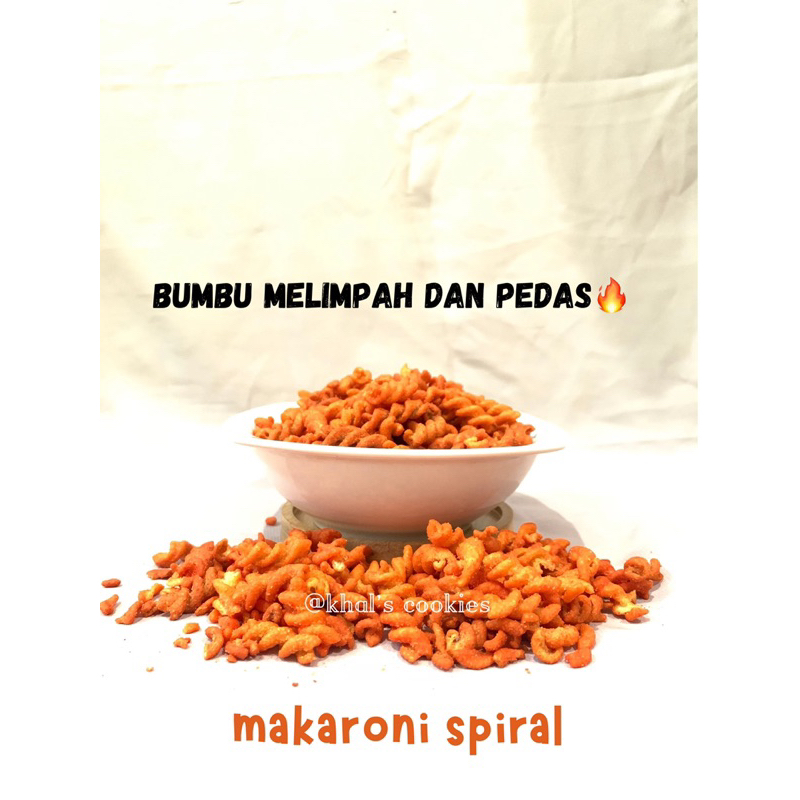 

Makaroni Spiral pedas manis bumbu sangat melimpah