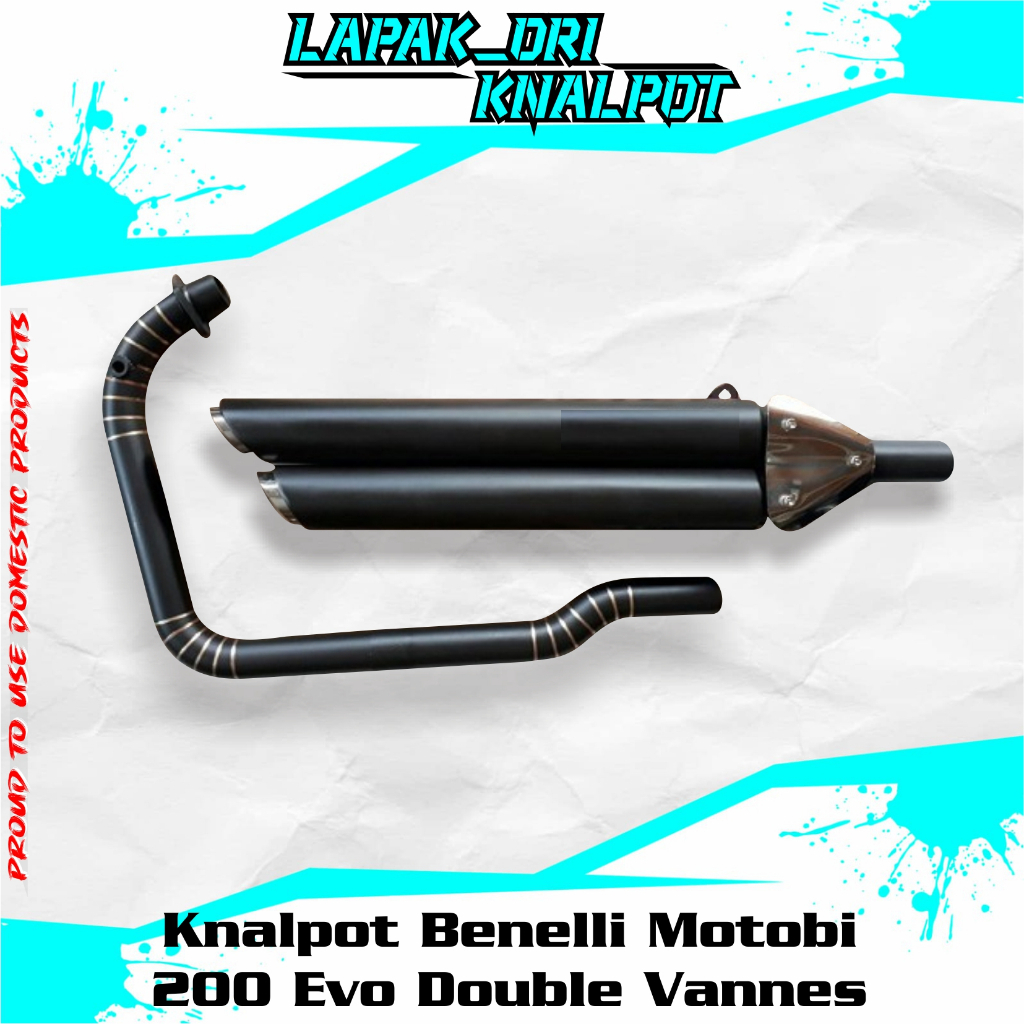 Knalpot Benelli Motobi 200 Evo Double Vannes Full Cacing