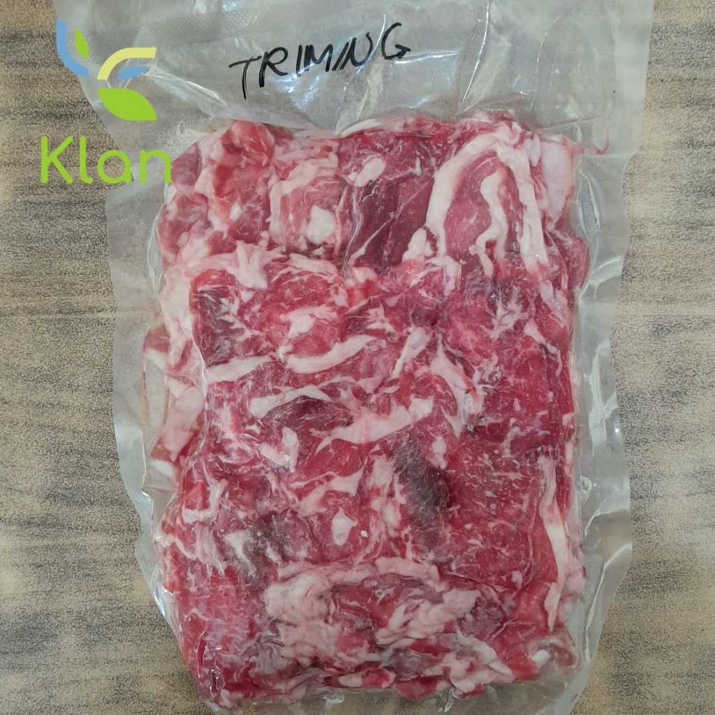 BEEF SLICE MIX HALAL/ SHORTPLATE TRIMMING 65 CL / DAGING SLICE/ DAGING BAKAR 65CL 500GR