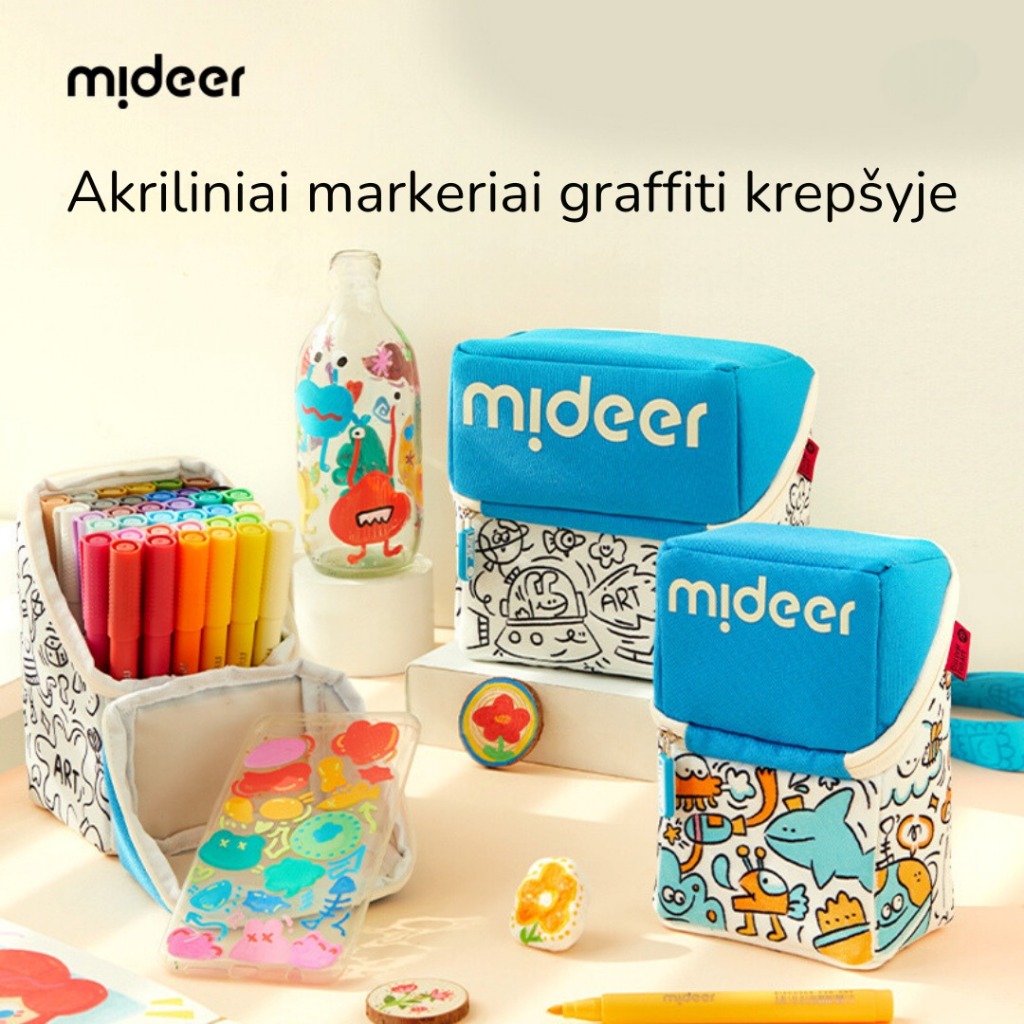 

Mideer Spidol Akrilik Anak Set Spidol Warna Dengan Tas Portabel