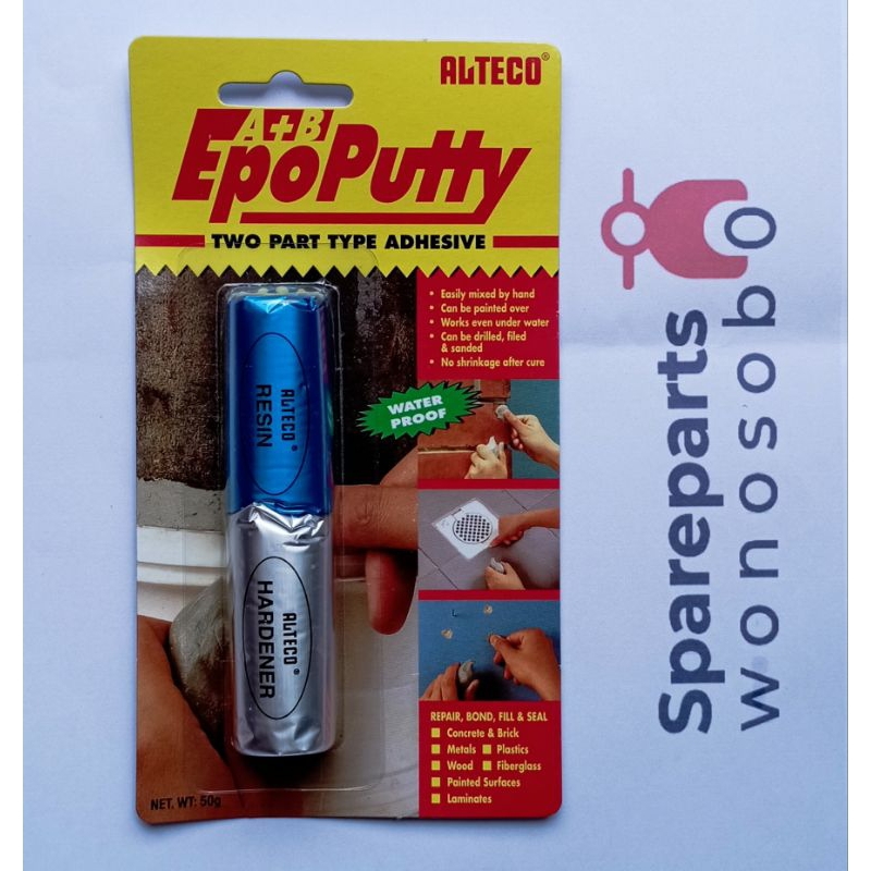 Lem Epoputty Alteco / lem kapal lem Porting 50 gram tahan panas tahan air