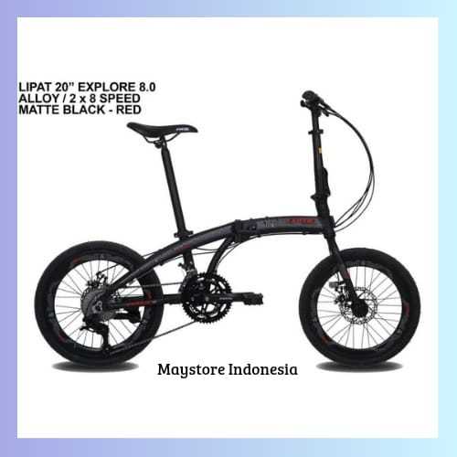 SEPEDA LIPAT EXOTIC EXPLORE 8.0 FRAME ALLOY 16" INCH 2X8 SPEED SEPEDA READY SEMUA WARNA - BERGARANSI
