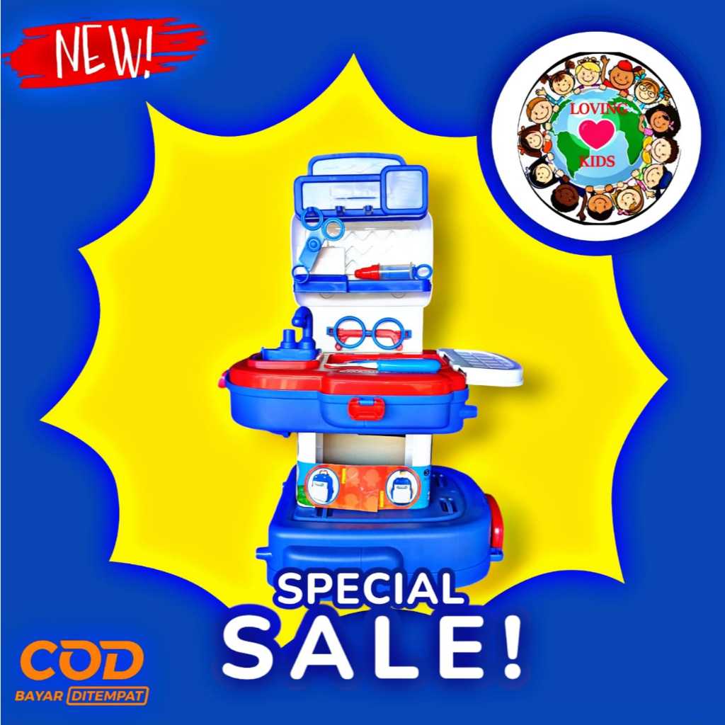 Mainan anak laki-laki dan perempuan dokter dokteran jumbo versi doraemon