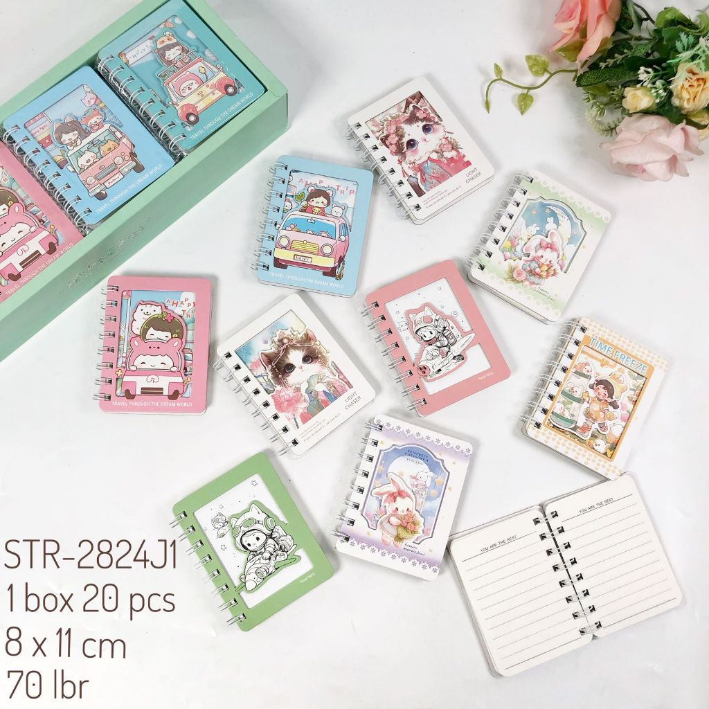 

Buku saku notes kecil diary mini karakter kucing cat lovers