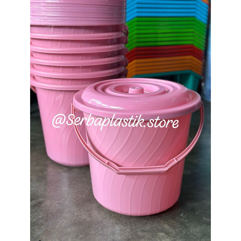 ember ungu pink tosca plastik 14liter 14L / tong air warna plastik tebal pegangan tangke tangkai ser