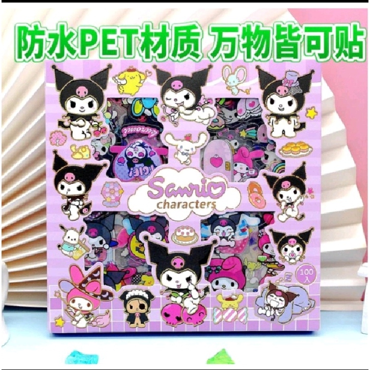 

Promo Sticker 100 Lembar Motif Sanrio Anti Air Warna-Warni/Sticker Waterproof Lucu