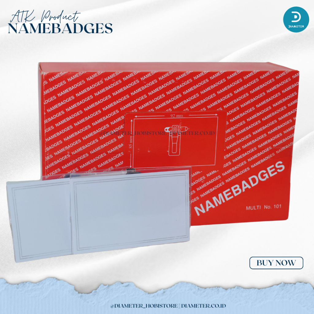 

Name Tag / Name Badges / Name Tag Multi / Tanda Peserta / Peniti / Jepit buaya